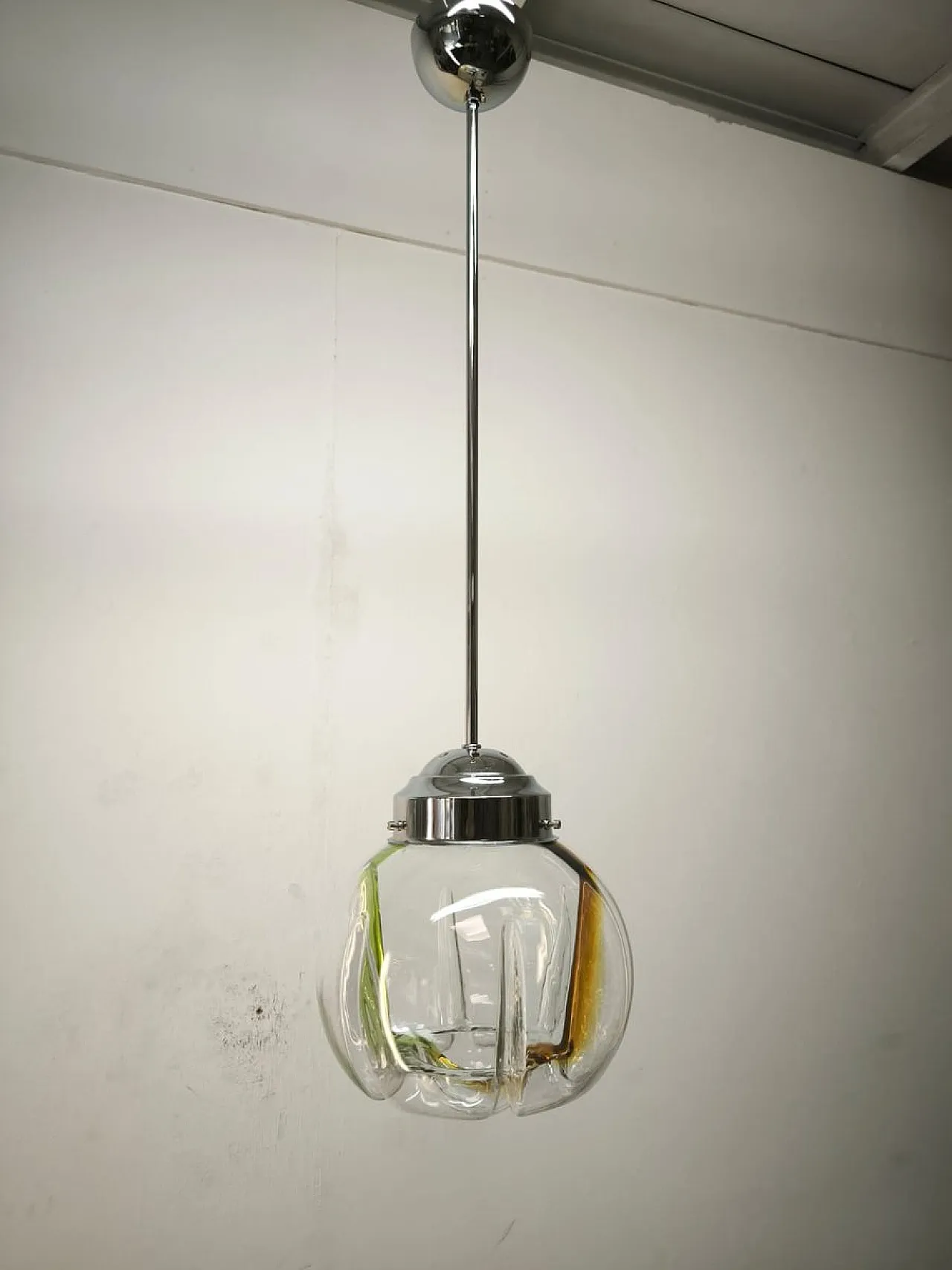 Lampada a sospensione in vetro di Murano, anni '70 20