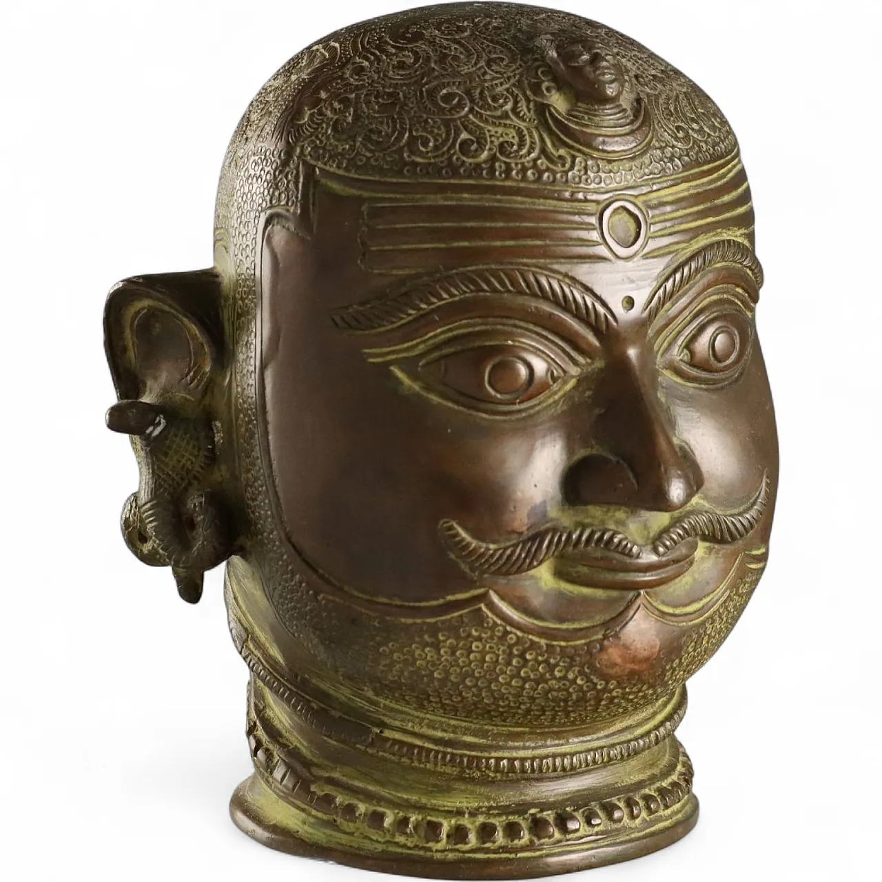 Lord Shiva Mukhalingam bronze head, 20th century 10