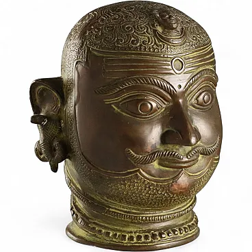 Lord Shiva Mukhalingam bronze head, 20th century