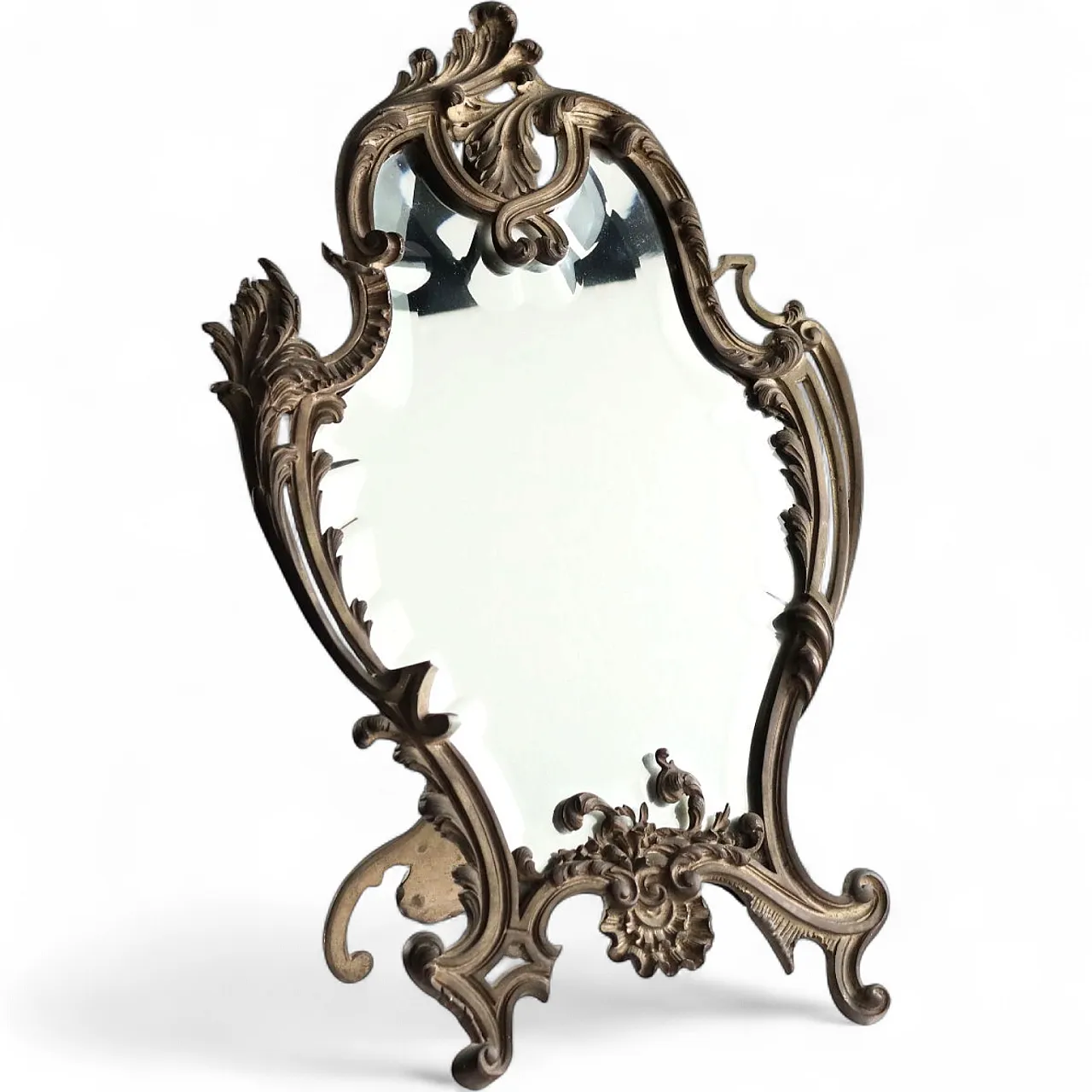 Specchio da tavolo in bronzo in stile Rococò, '900 11