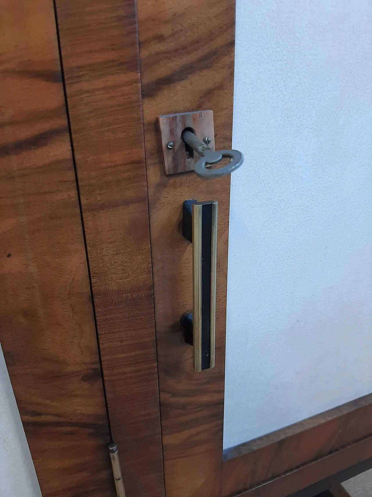 Credenza mobile alto art deco in radica di noce,ebano e pergamena 1940 6