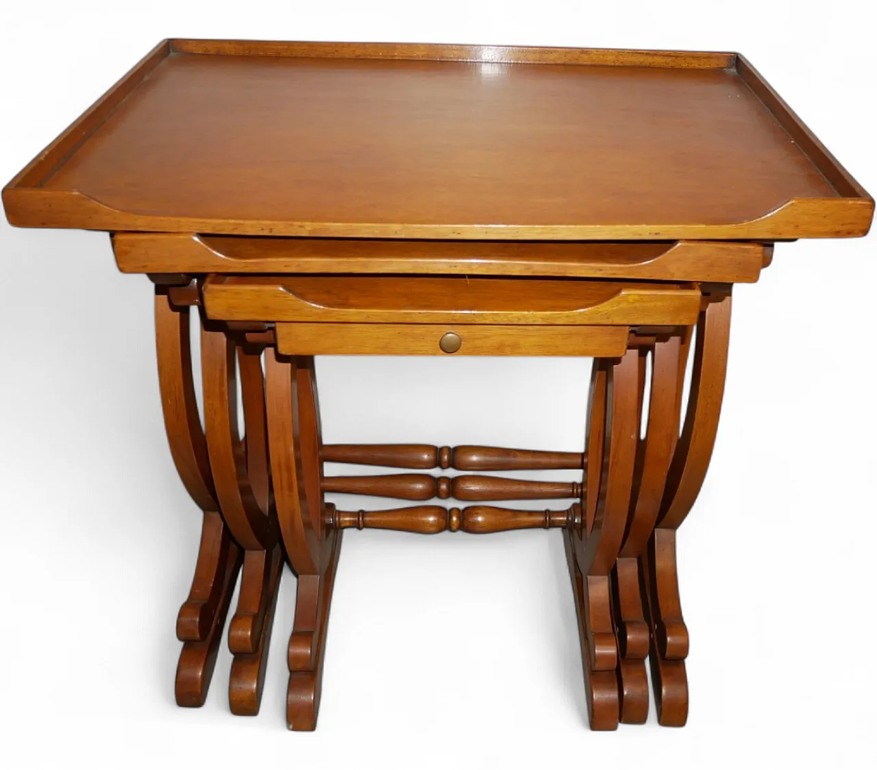 3 nest tables with moved legs and drawer, 1980s 14