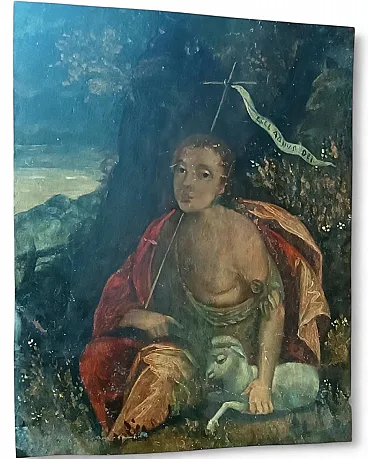 San Giovanni Battista Bambino, dipinto su rame, '600