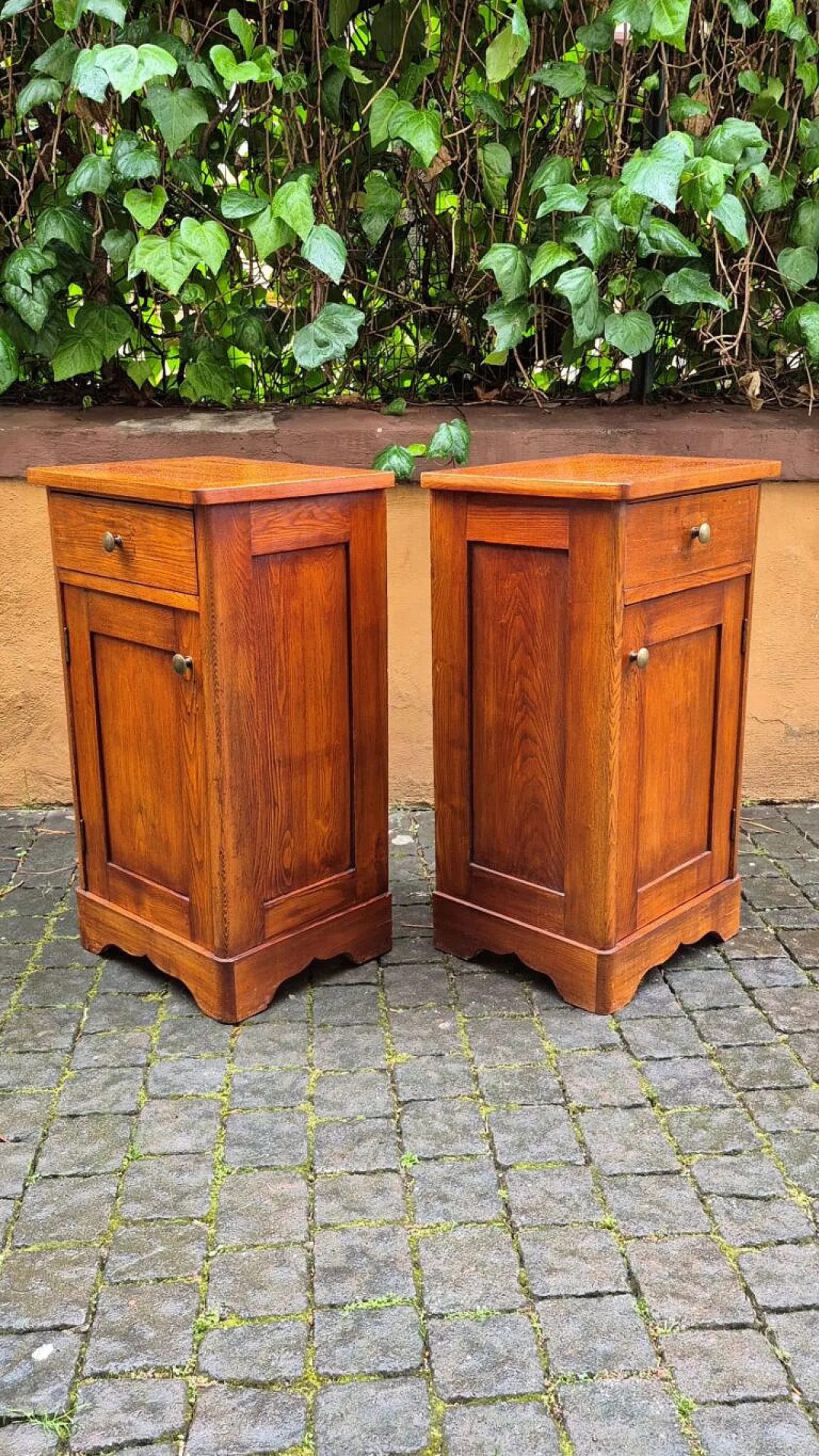 Coppia di comodini in rovere, '800 4