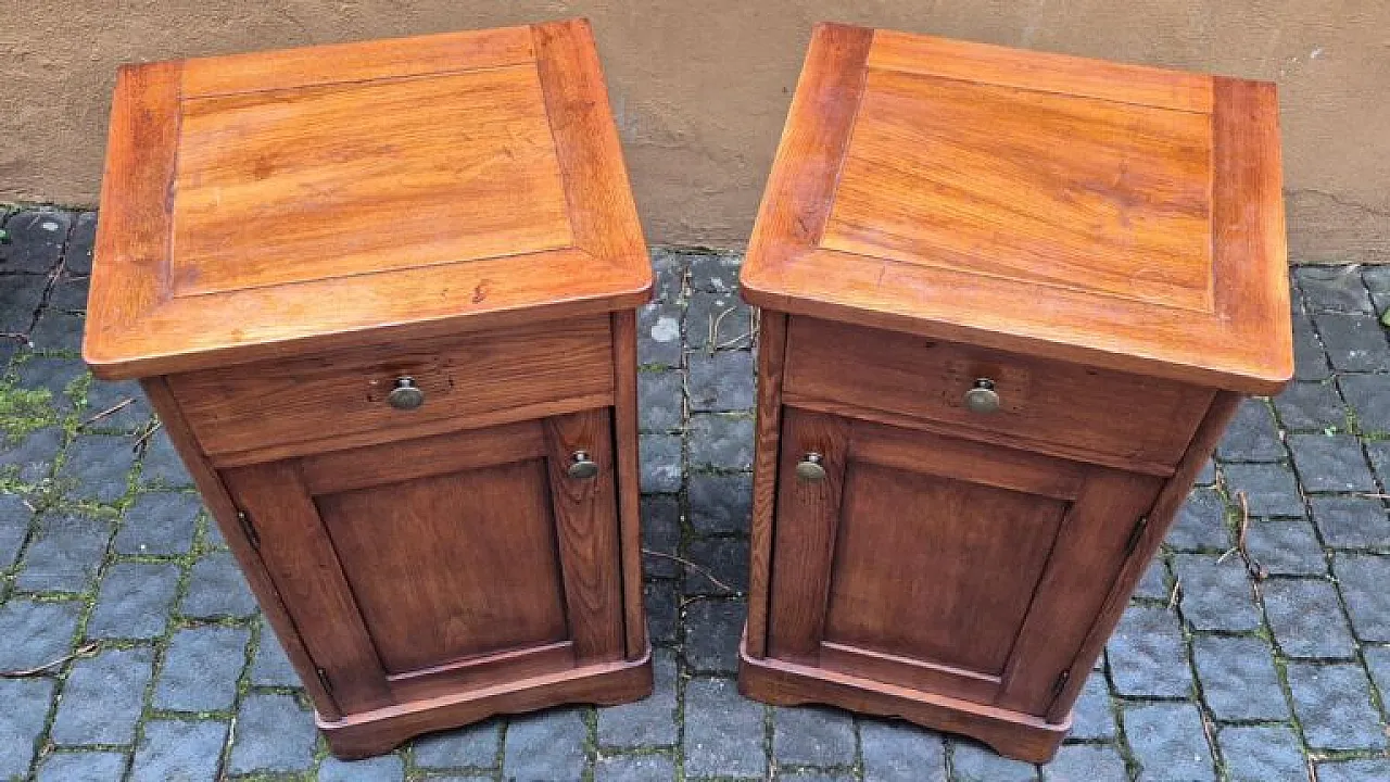 Coppia di comodini in rovere, '800 8