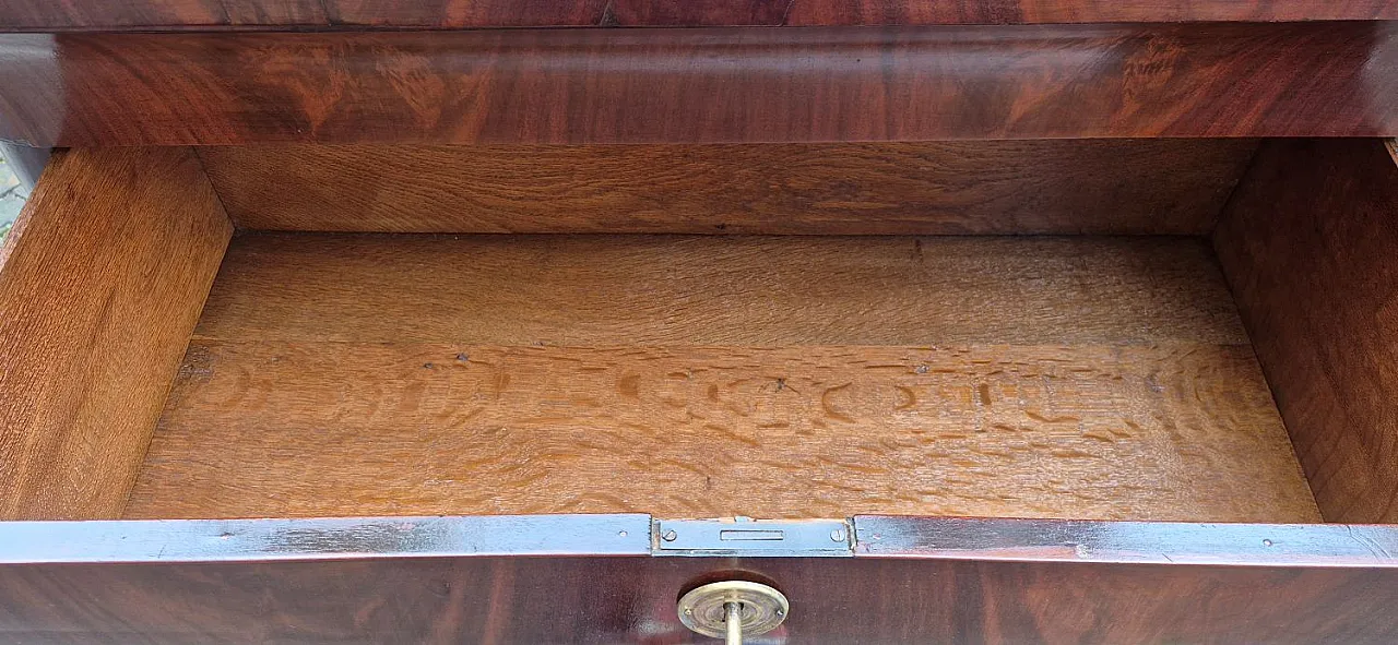 Settimino lastronato in legno di mogano, metà '800 4