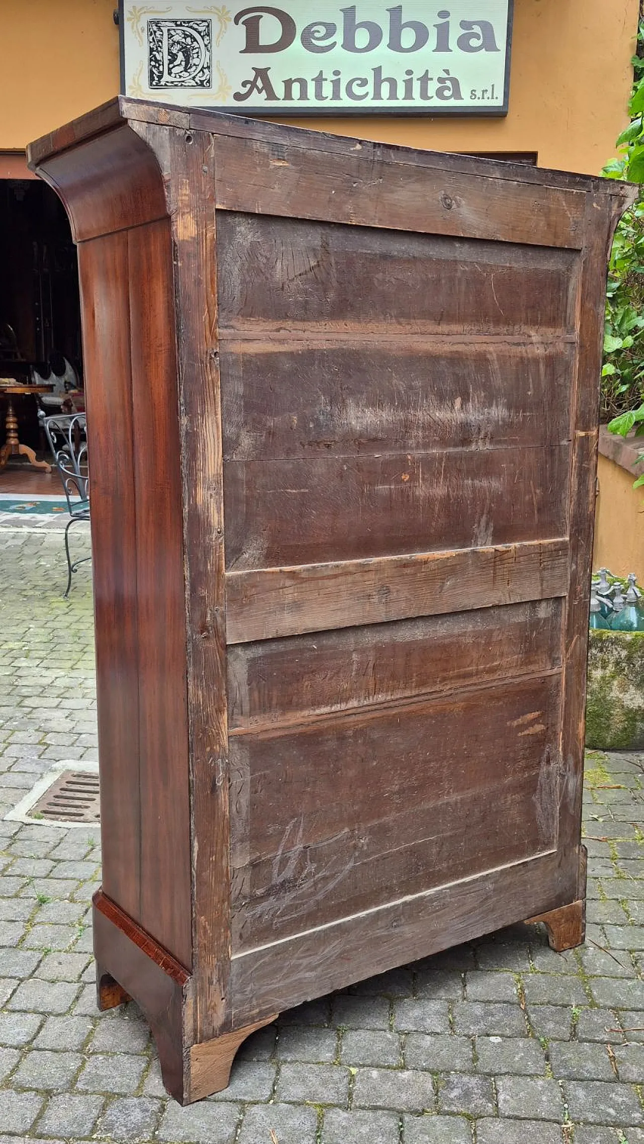 Settimino lastronato in legno di mogano, metà '800 8