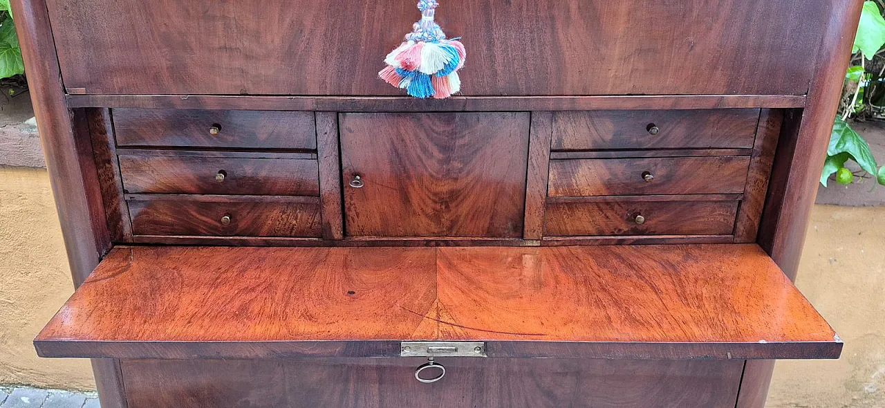 Settimino lastronato in legno di mogano, metà '800 9