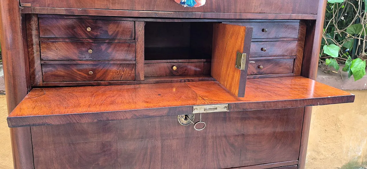 Settimino lastronato in legno di mogano, metà '800 10