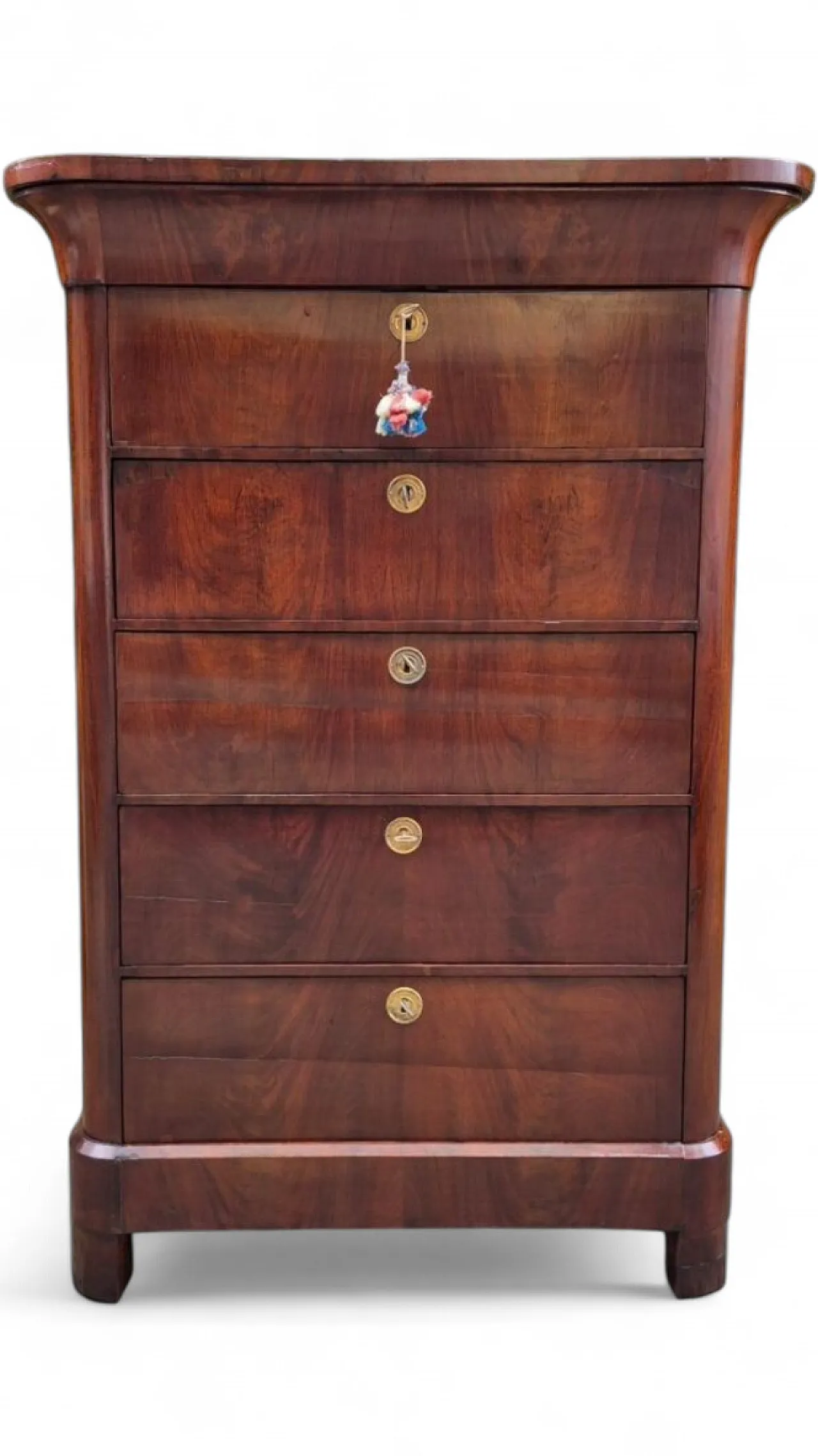 Settimino lastronato in legno di mogano, metà '800 11