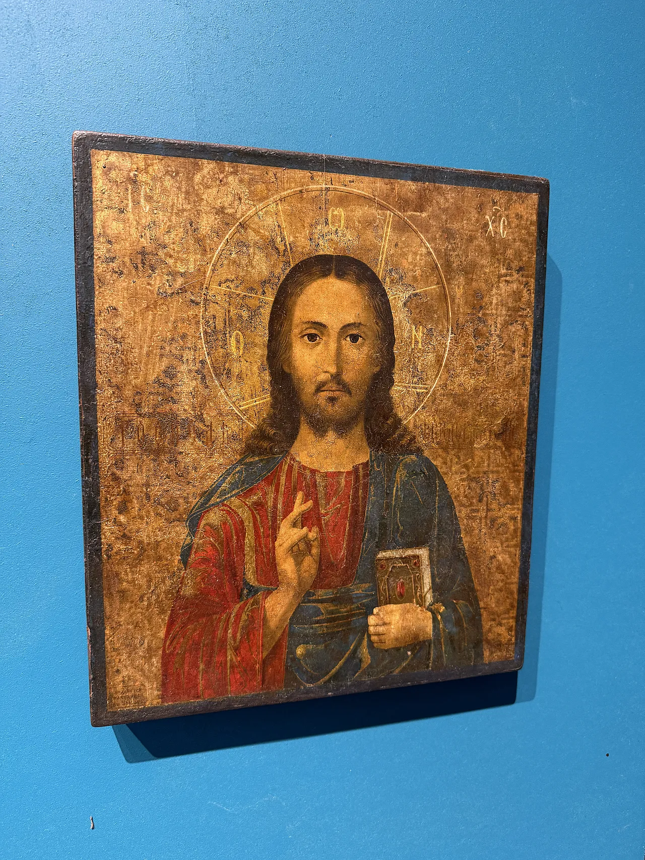 Icon of Blessing Christ, canvas on panel, early 20th century 2