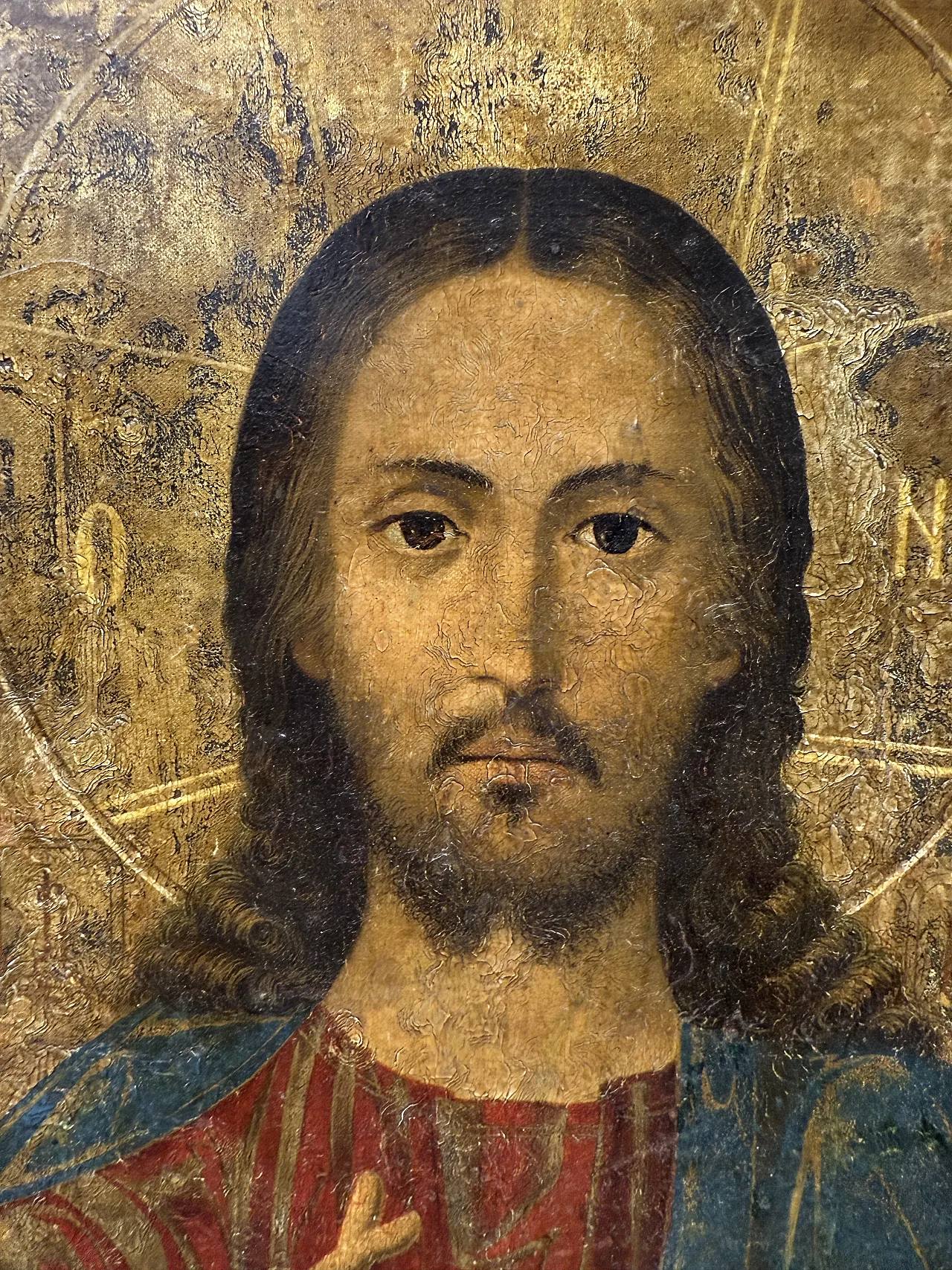 Icon of Blessing Christ, canvas on panel, early 20th century 5