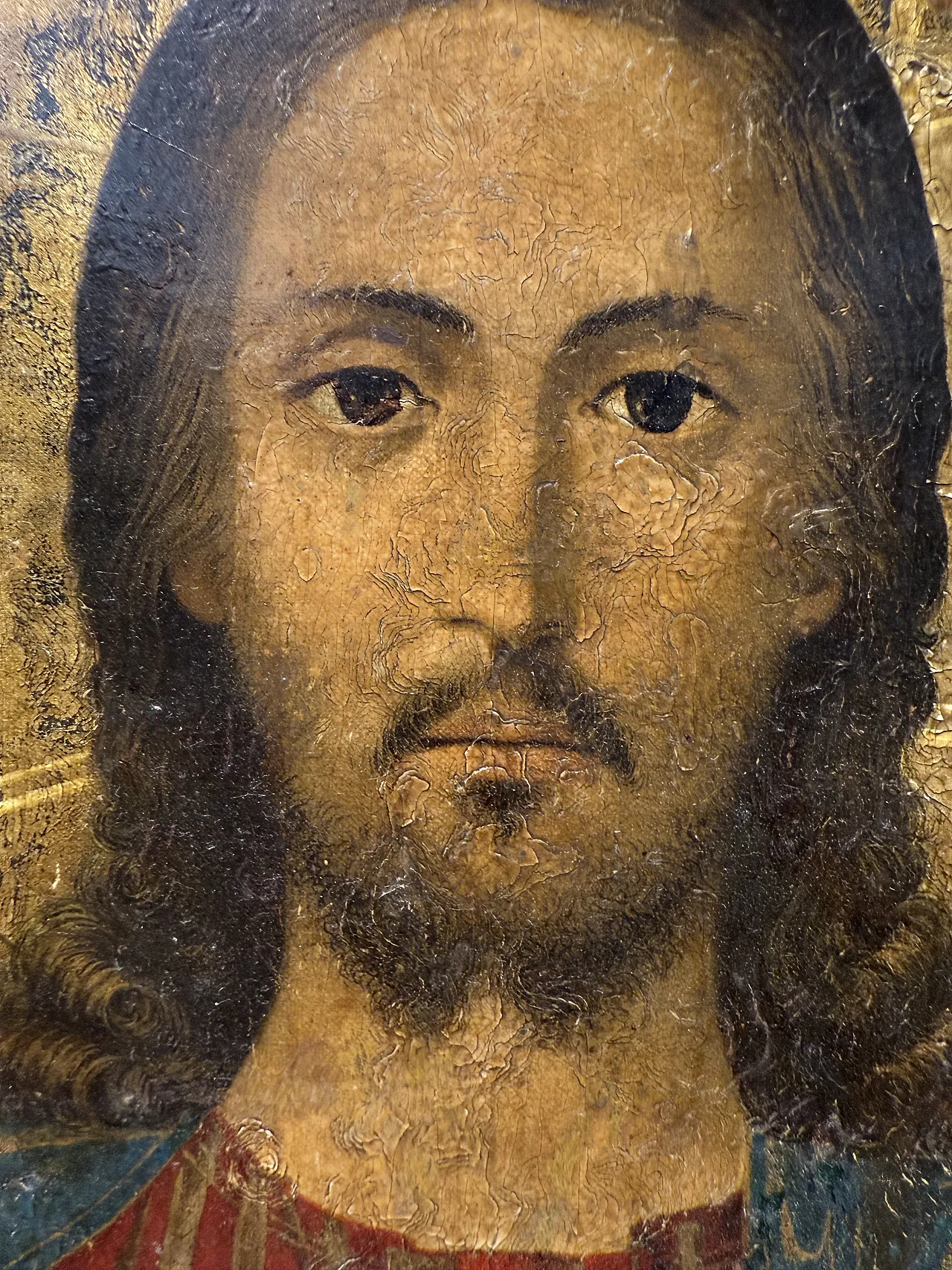 Icon of Blessing Christ, canvas on panel, early 20th century 6