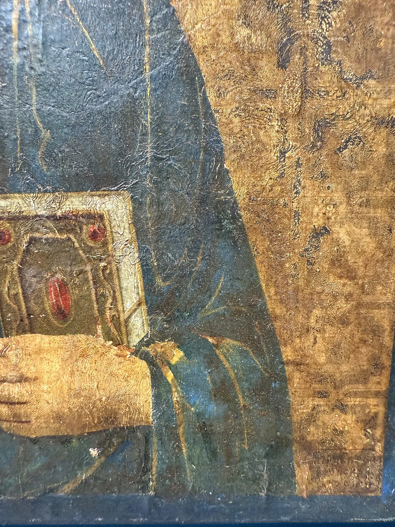 Icon of Blessing Christ, canvas on panel, early 20th century 10