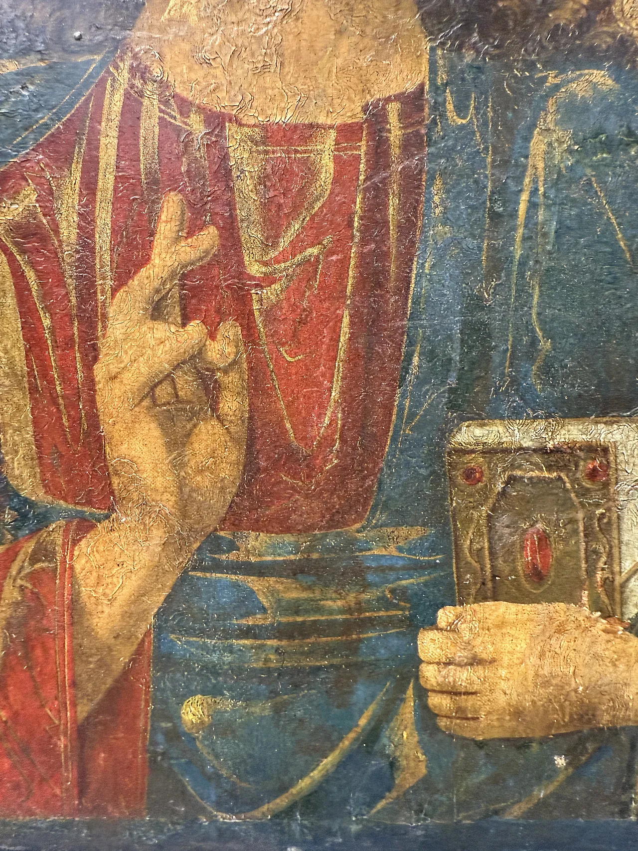 Icon of Blessing Christ, canvas on panel, early 20th century 11