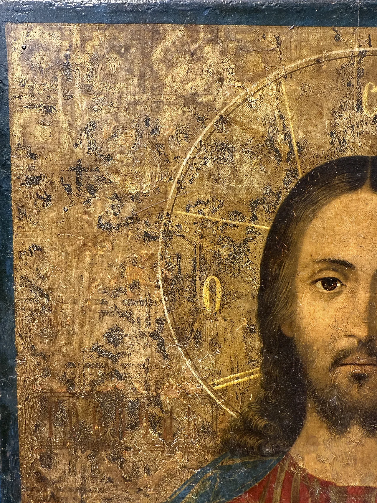 Icon of Blessing Christ, canvas on panel, early 20th century 13