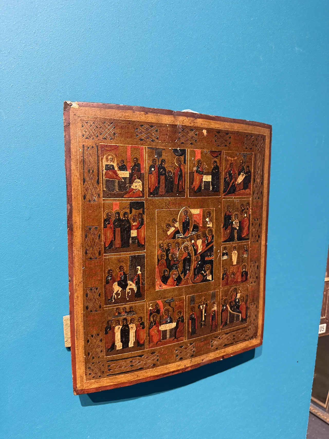 Russian icon on panel, the Twelve Great Feasts, 19th century 2