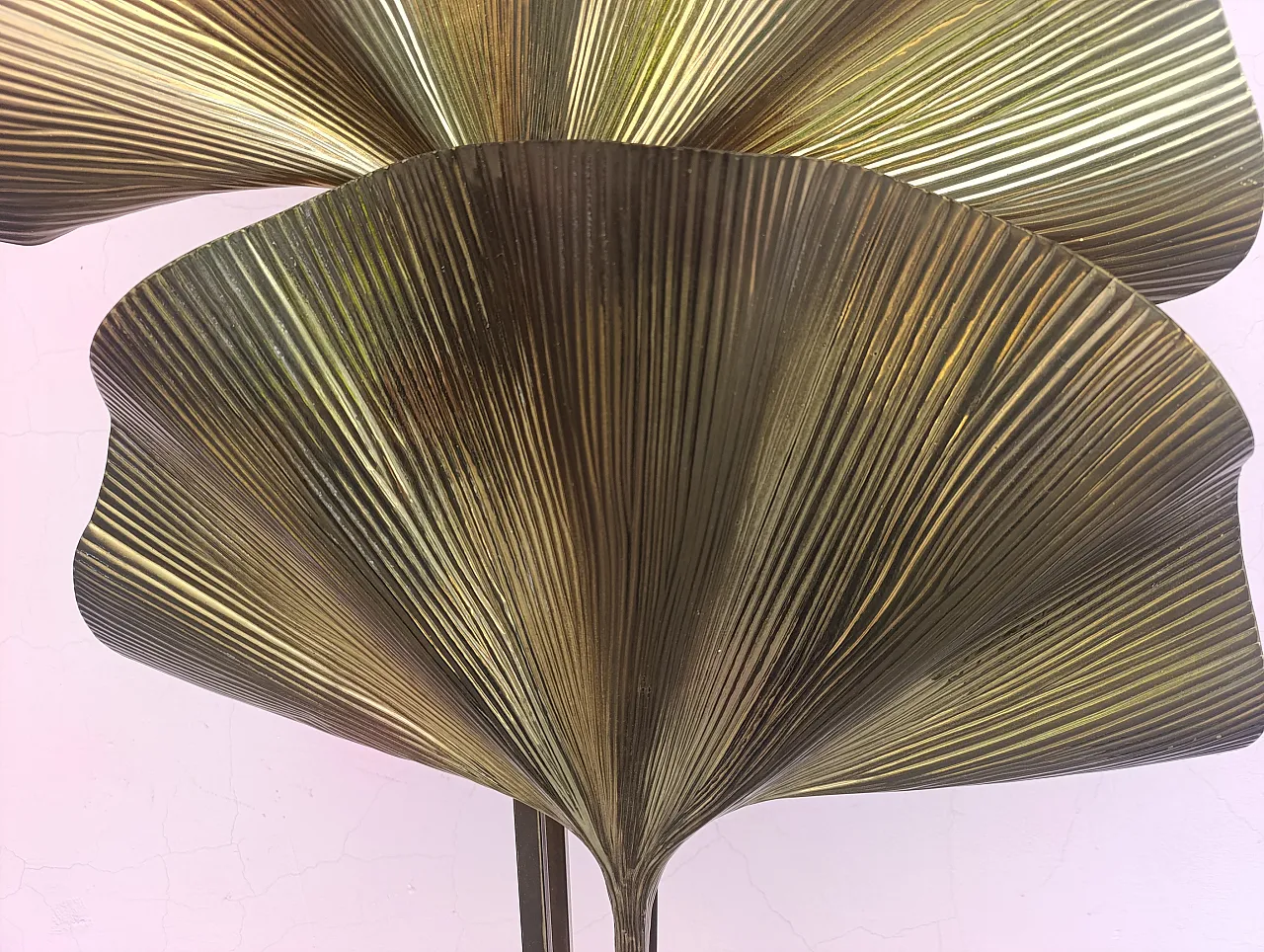 Lampada da terra in ottone di Tommaso Barbi, anni '70 3