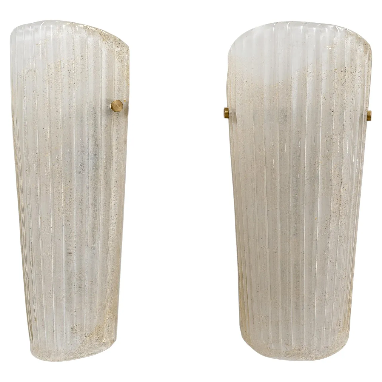 Pair of Murano glass sconces with gold dust inclusions, 20th century 1
