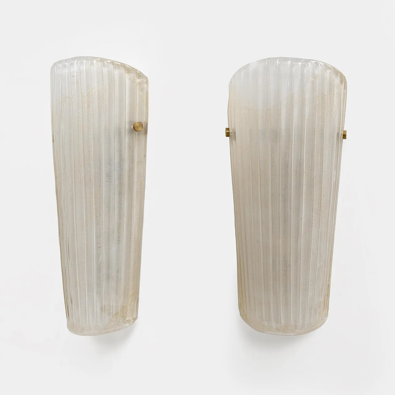 Pair of Murano glass sconces with gold dust inclusions, 20th century 2