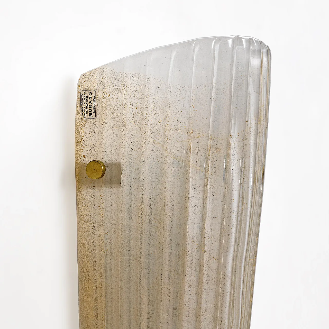 Pair of Murano glass sconces with gold dust inclusions, 20th century 6