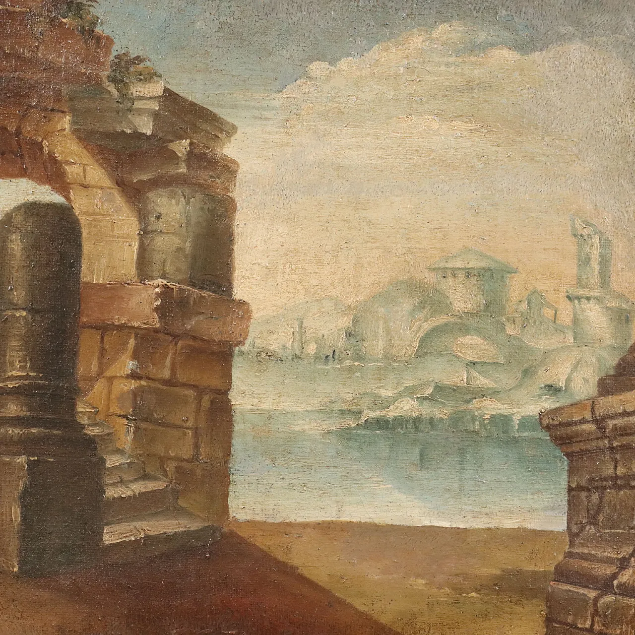 Architectural Capriccio, oil on canvas, late 19th century 3