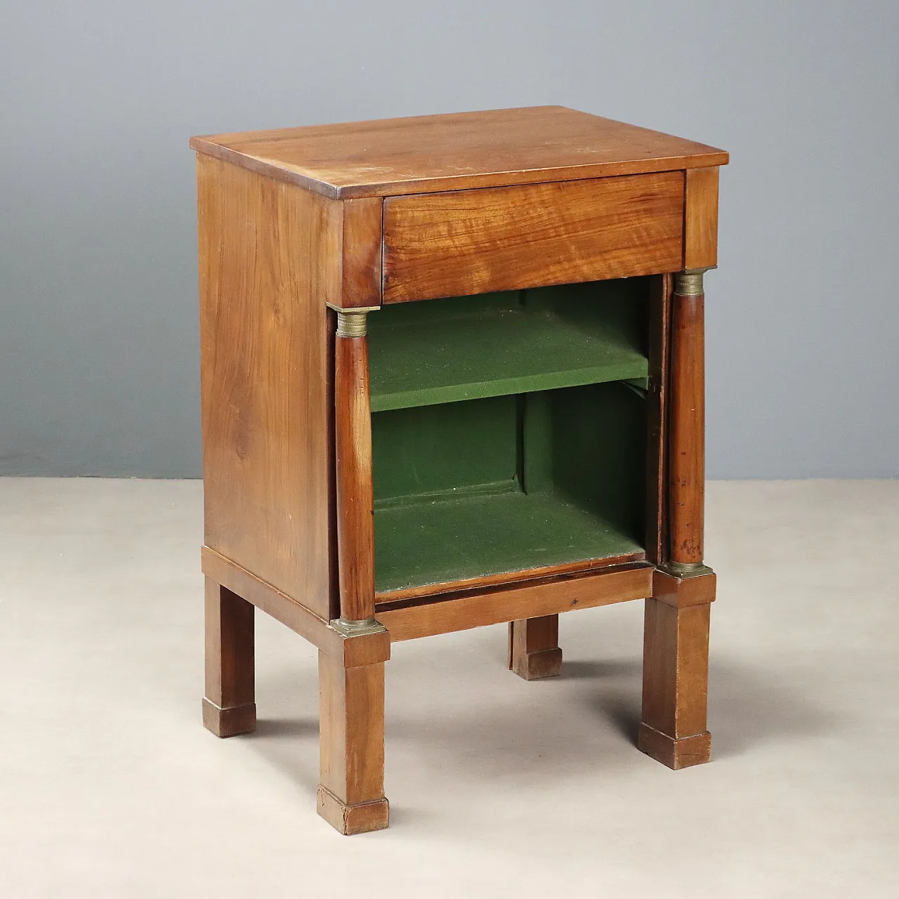 Empire bedside table in walnut, 19th century 1