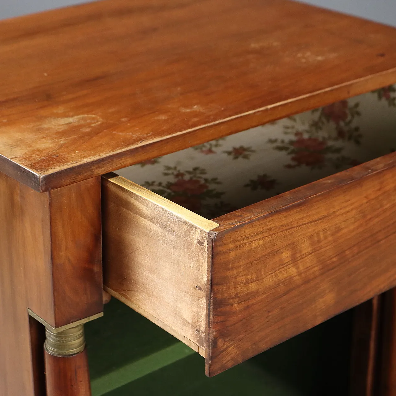 Empire bedside table in walnut, 19th century 4
