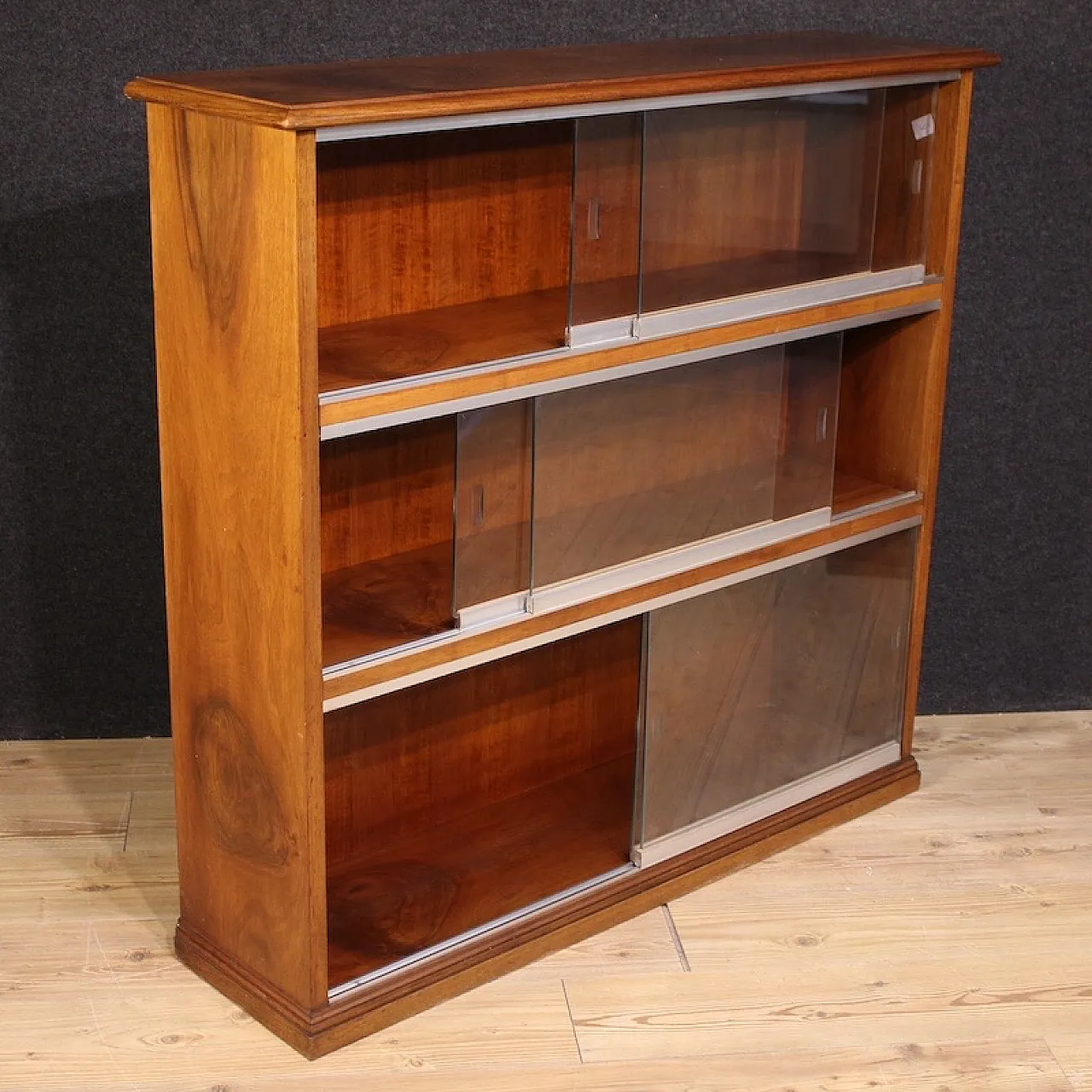 Italian design bookcase with glass doors, 1970s 9