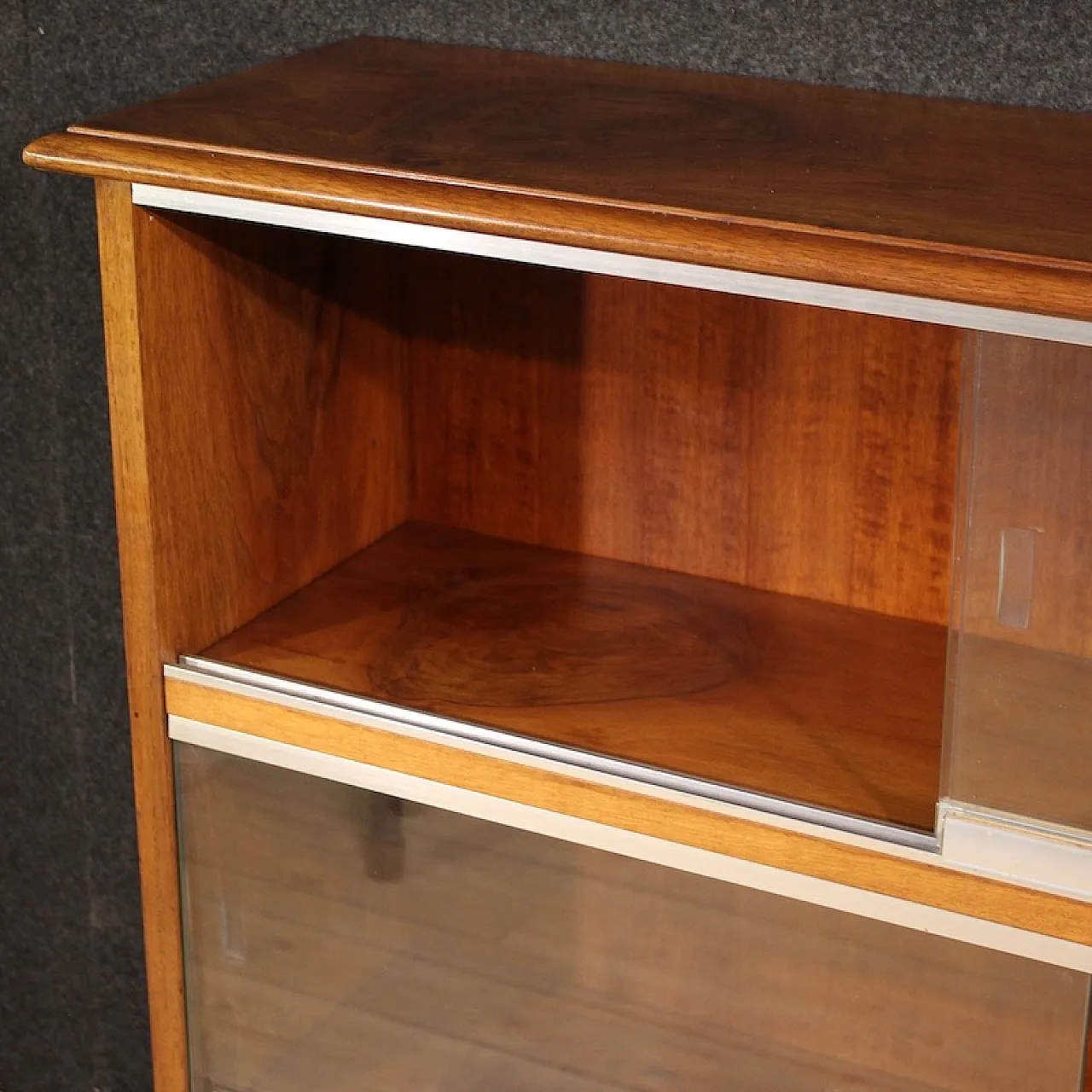 Italian design bookcase with glass doors, 1970s 13