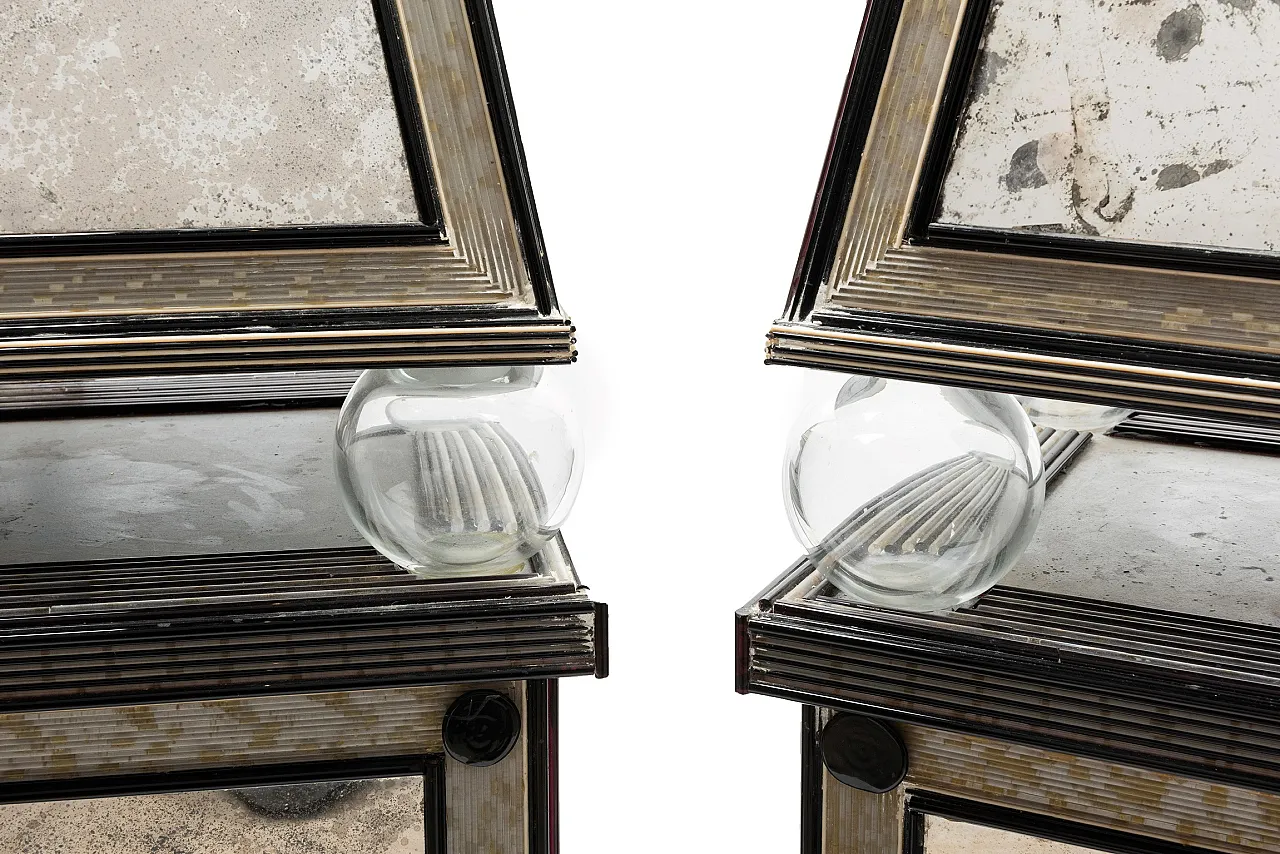Pair of metal and glass obelisks, 1970s 1