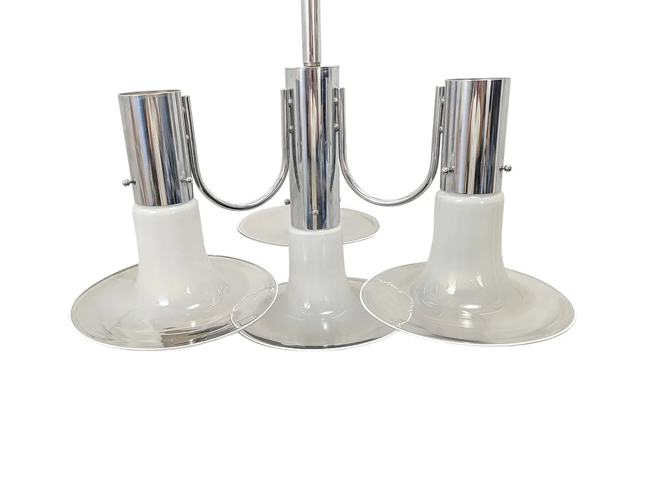 Chromed steel chandelier, 4 lights, 1970s 2