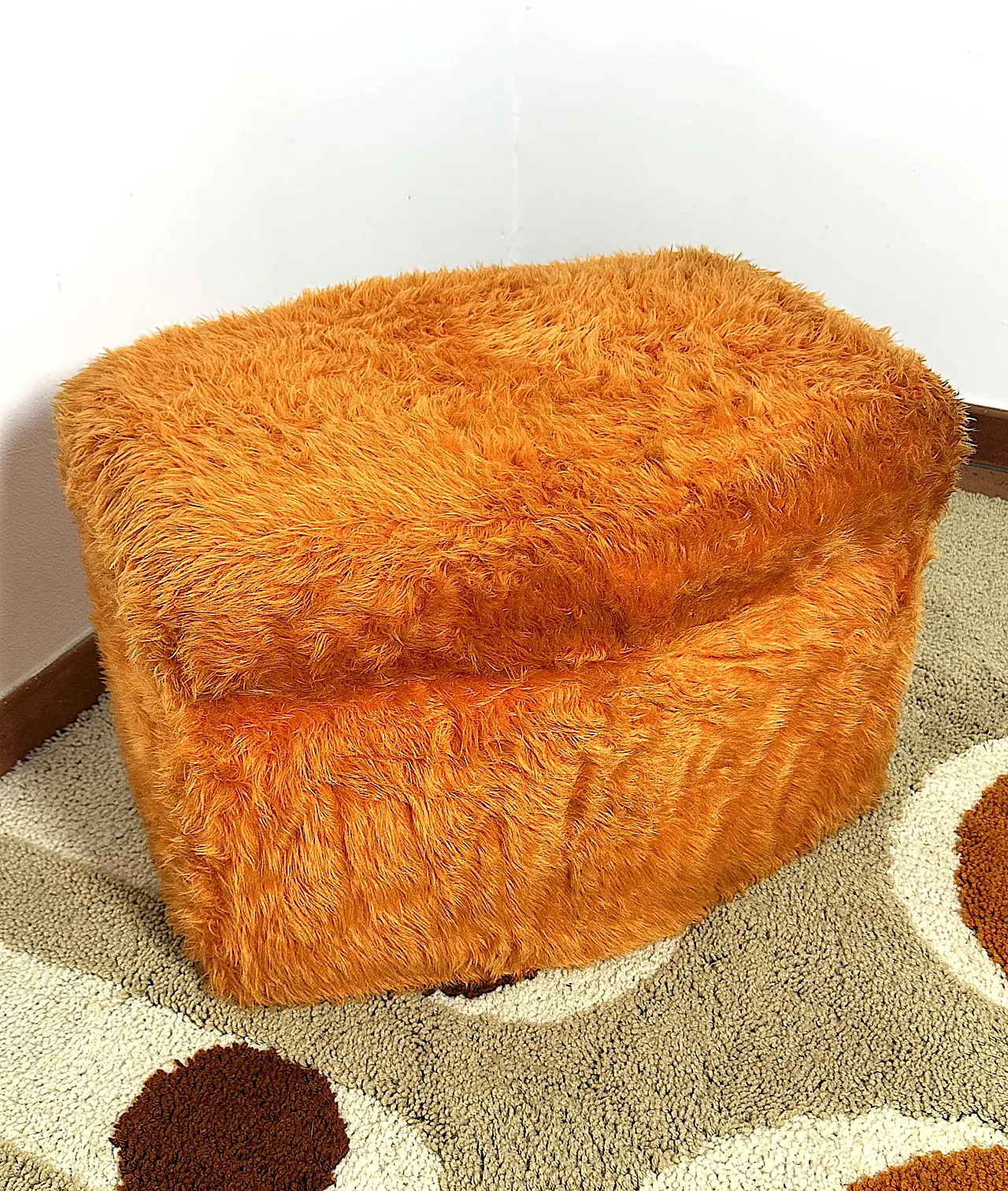 Pouf Sgabello  Multifunzionale arancione, anni '70 8