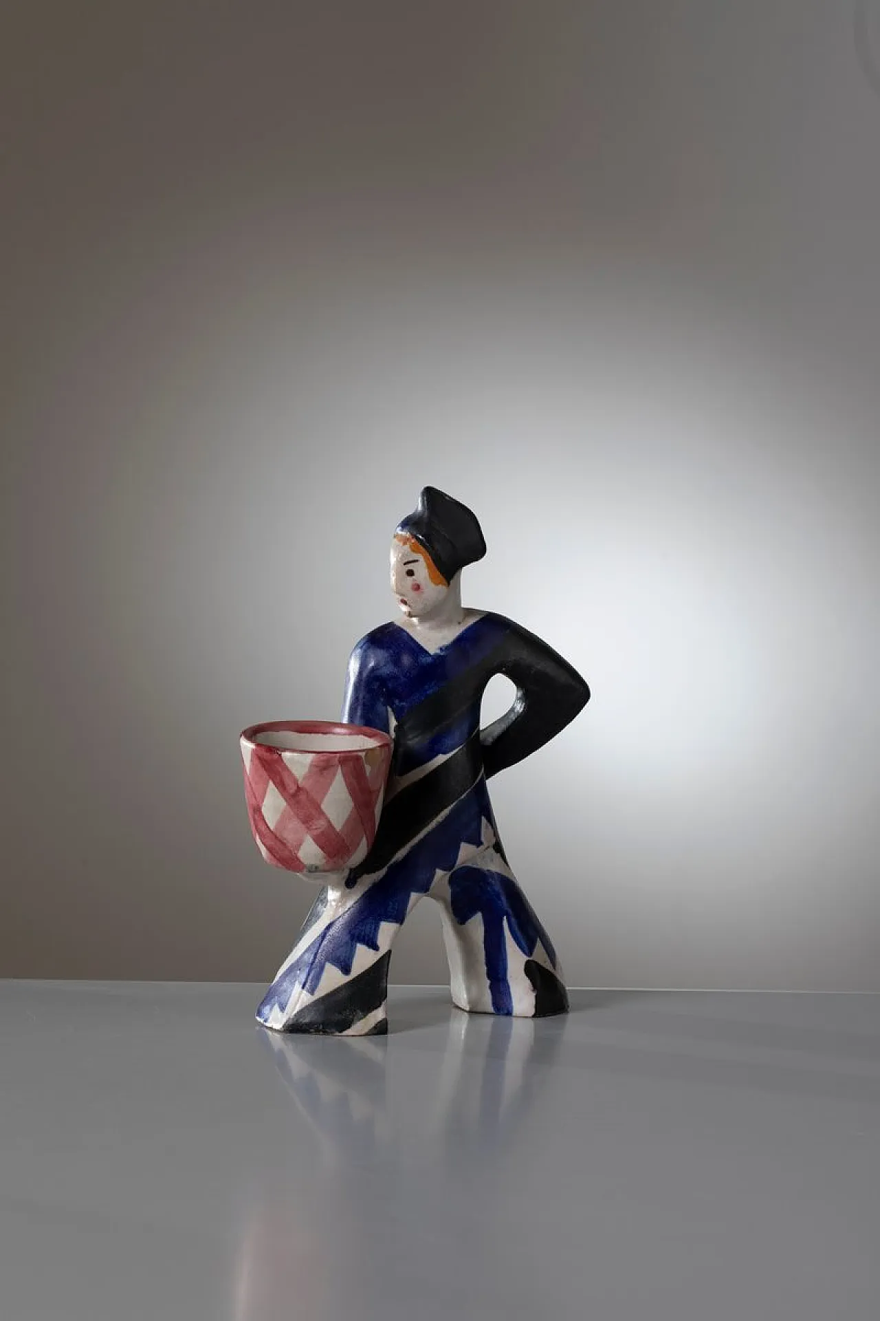 Ceramic figural planter by Leopold Anzengruber for Ics Vietri, 1930s 1