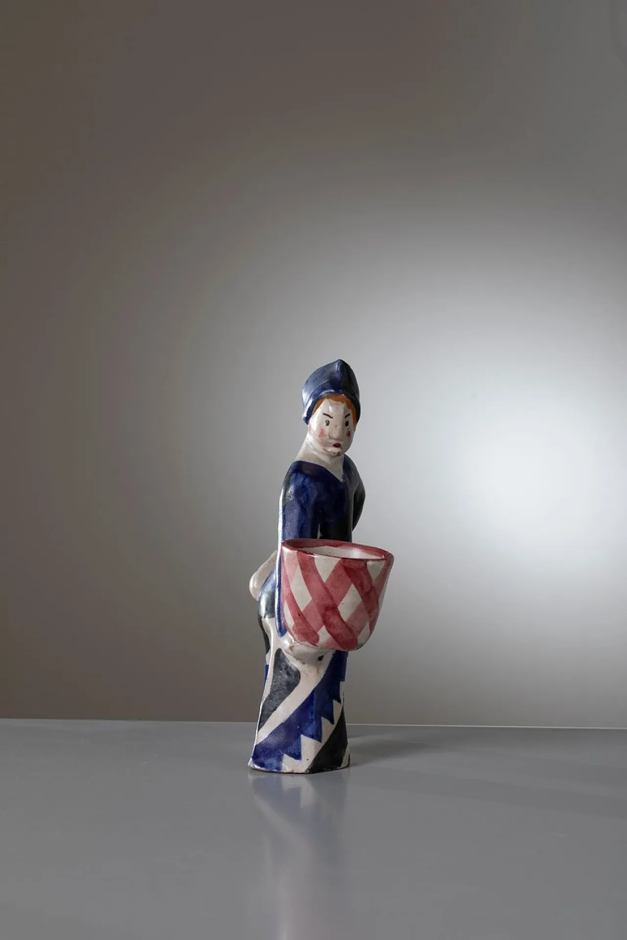 Ceramic figural planter by Leopold Anzengruber for Ics Vietri, 1930s 2