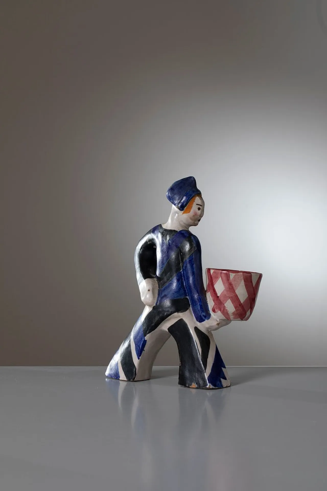 Ceramic figural planter by Leopold Anzengruber for Ics Vietri, 1930s 3