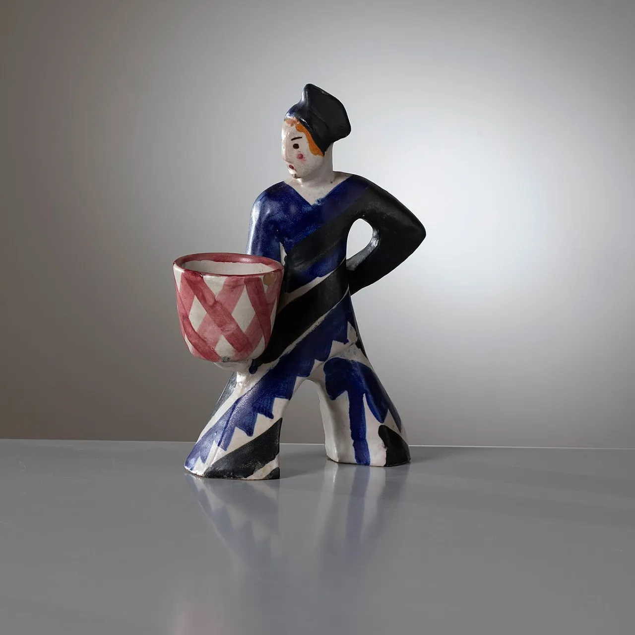 Ceramic figural planter by Leopold Anzengruber for Ics Vietri, 1930s 9