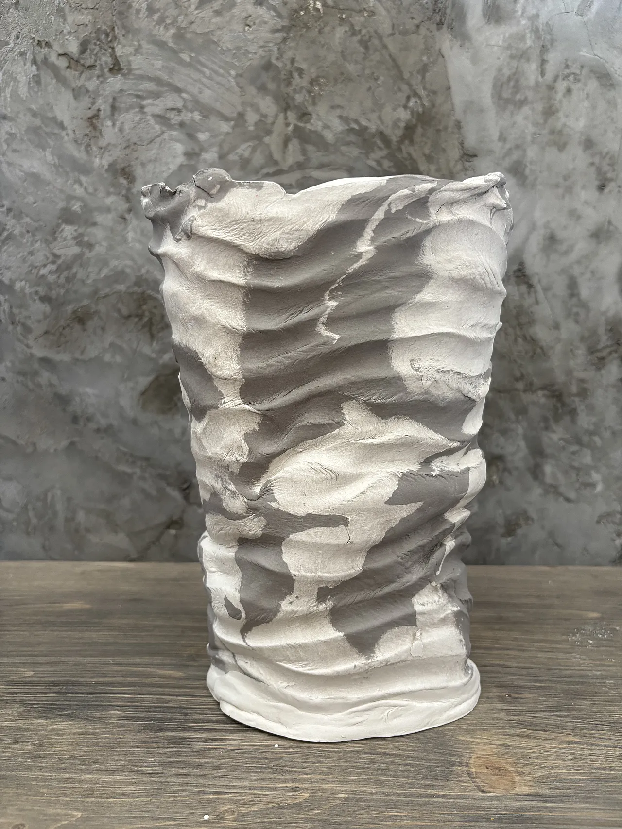 Two-tone sculptural vase Mineral fault by Alessandra Angoli, 2000s 1