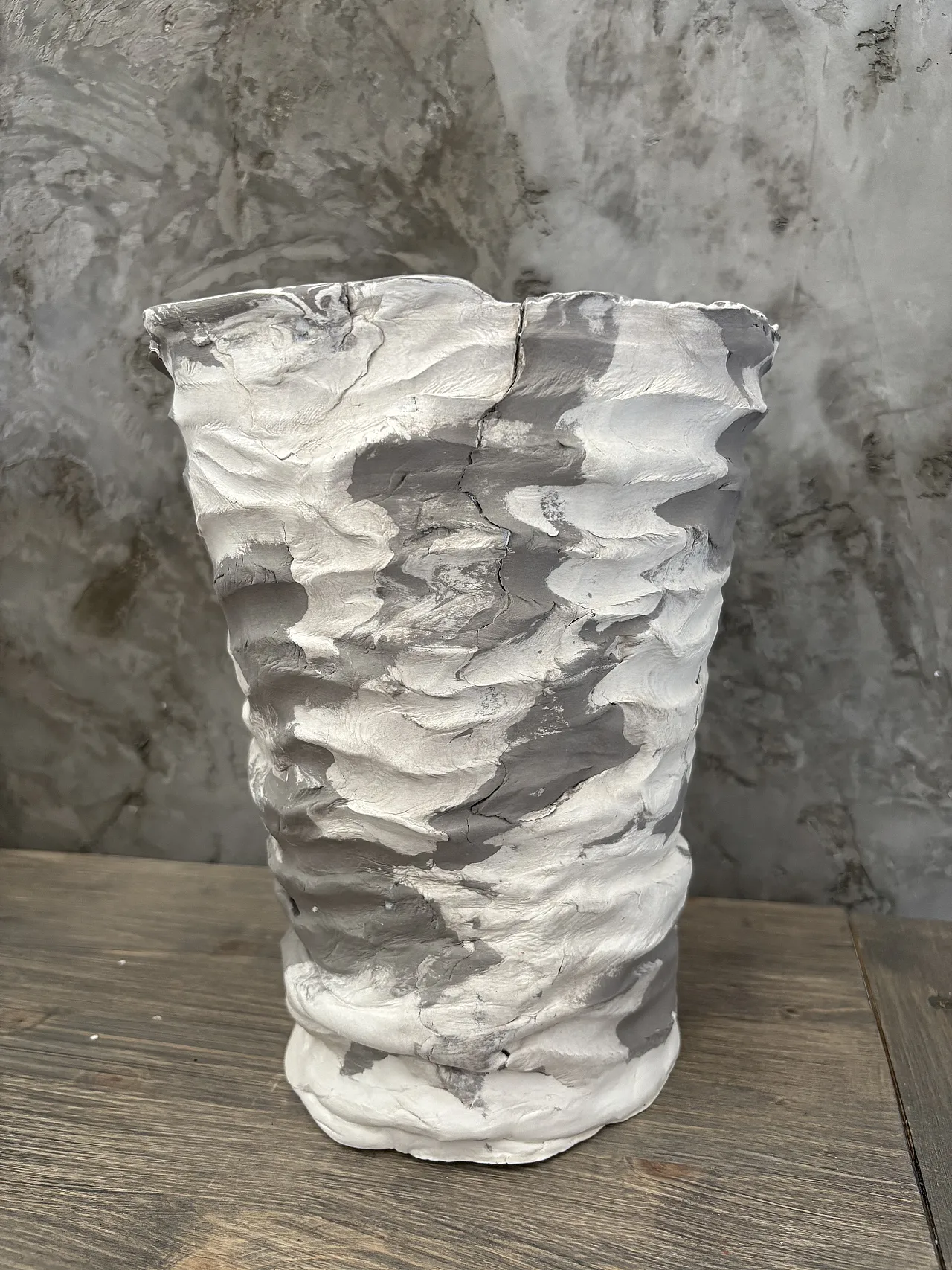 Two-tone sculptural vase Mineral fault by Alessandra Angoli, 2000s 4