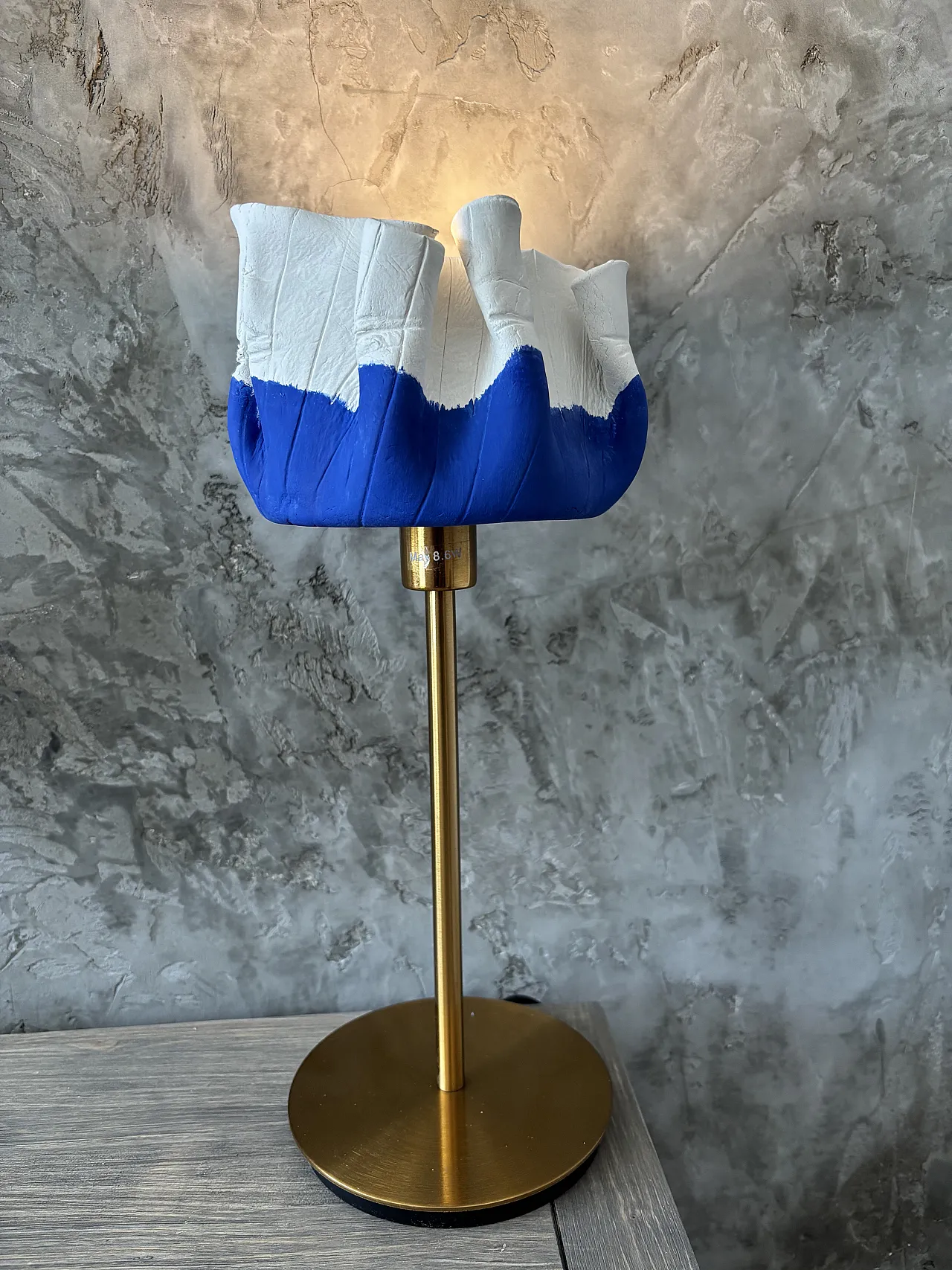 Light sculpture Materia 01 Cobalt, table lamp by A.Angoli, 2000s 1