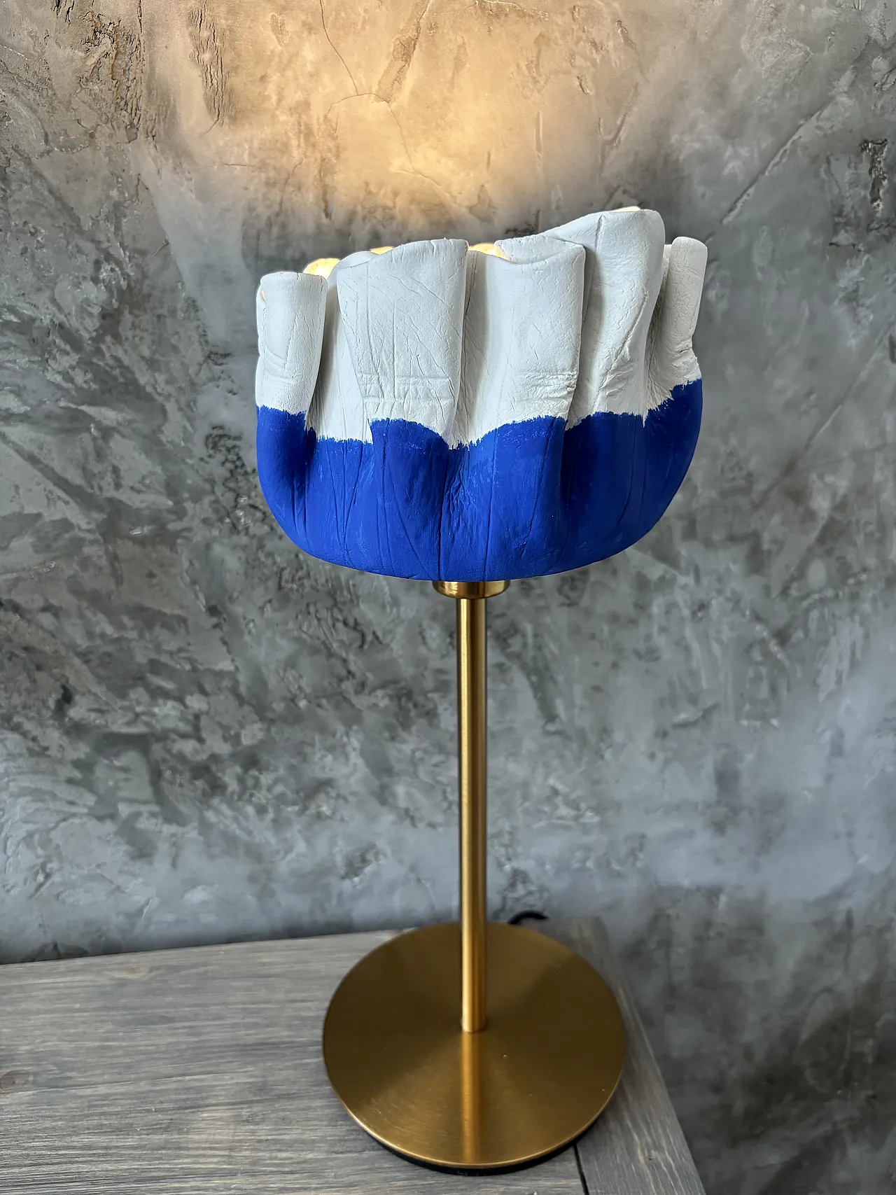 Light sculpture Materia 01 Cobalt, table lamp by A.Angoli, 2000s 2