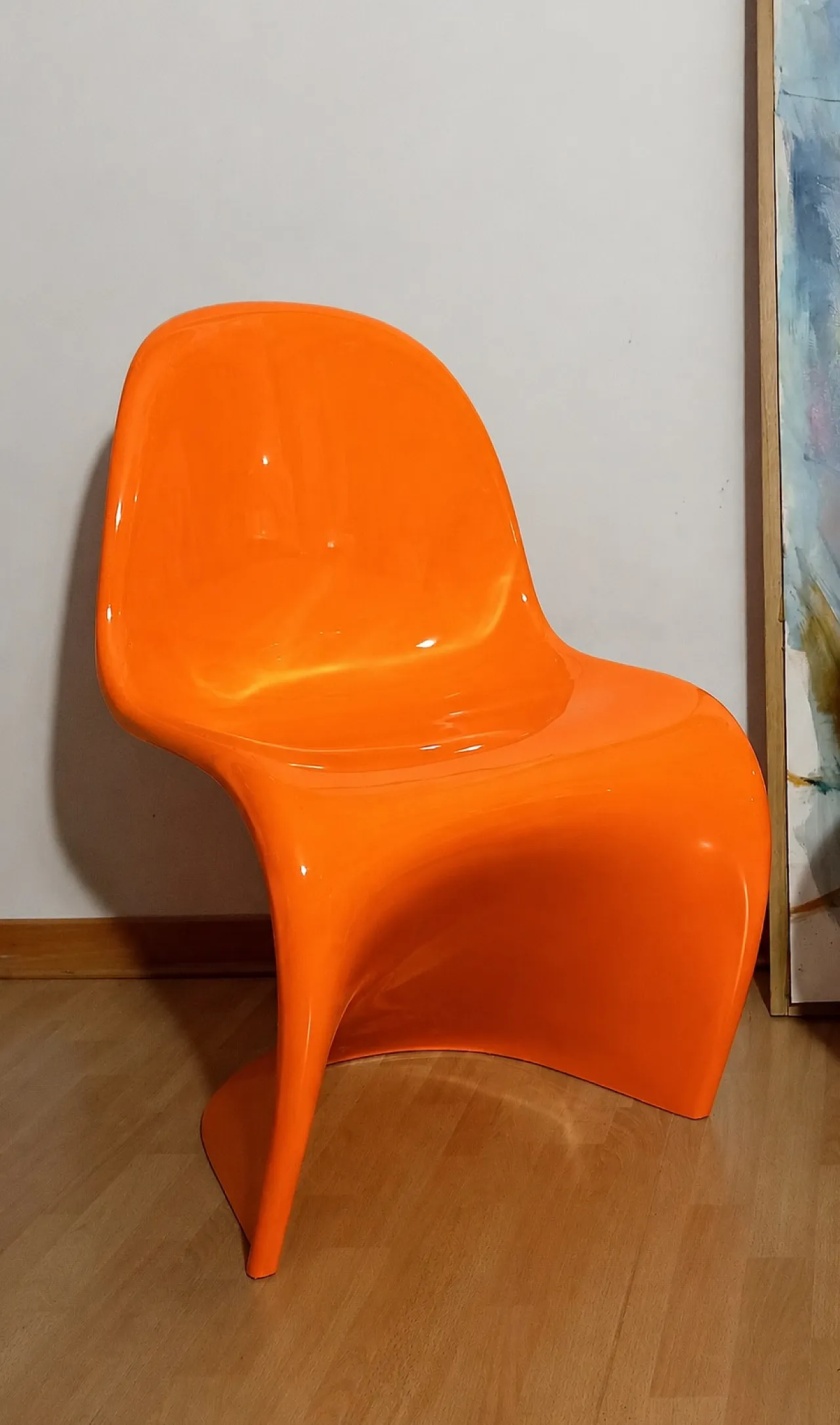 Pair of Verner Panton Chairs by Vitra in Glossy Orange Resin, 90s 8