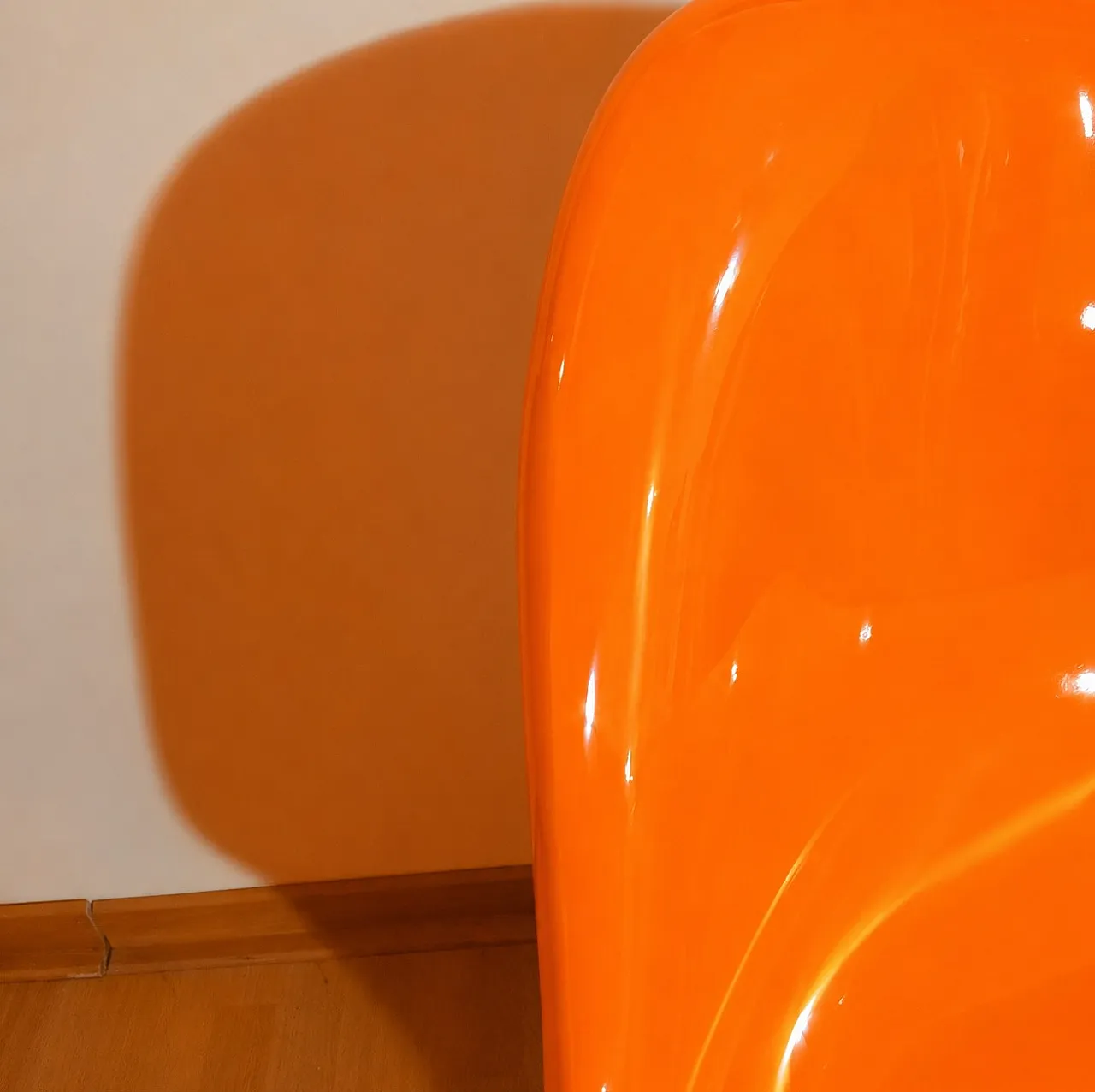 Pair of Verner Panton Chairs by Vitra in Glossy Orange Resin, 90s 9