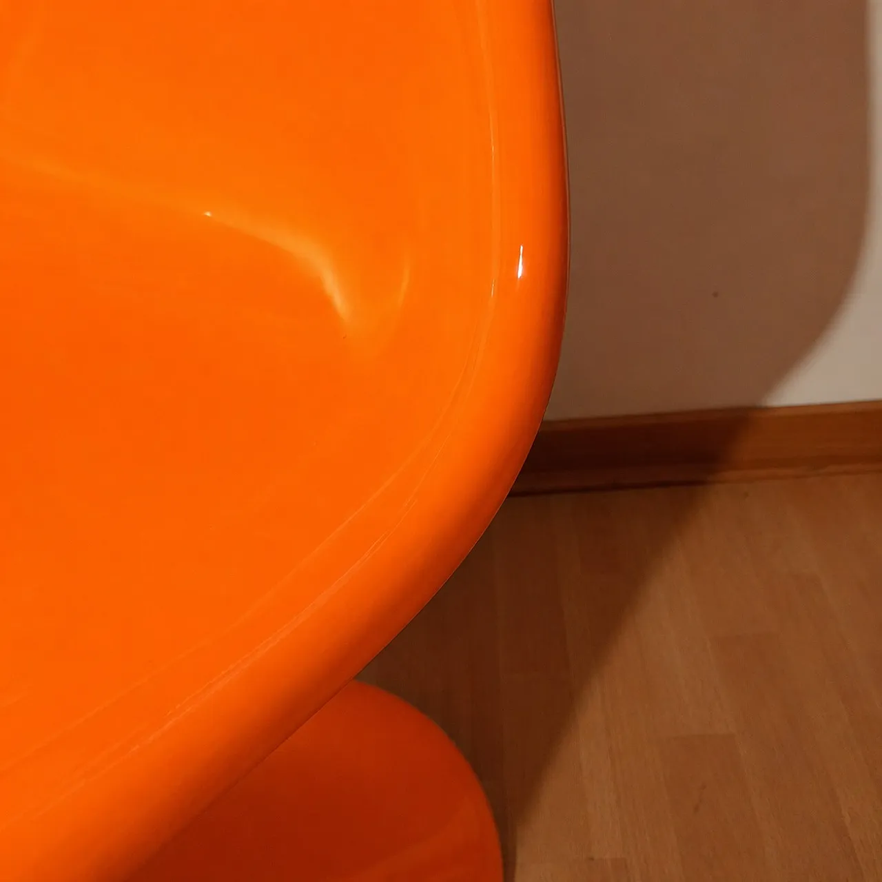Pair of Verner Panton Chairs by Vitra in Glossy Orange Resin, 90s 12