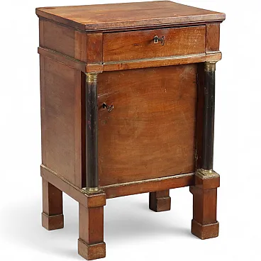 Empire bedside table in walnut, 19th century