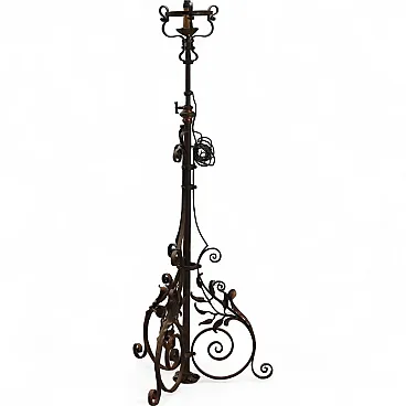Wrought iron torch holder, 19th century