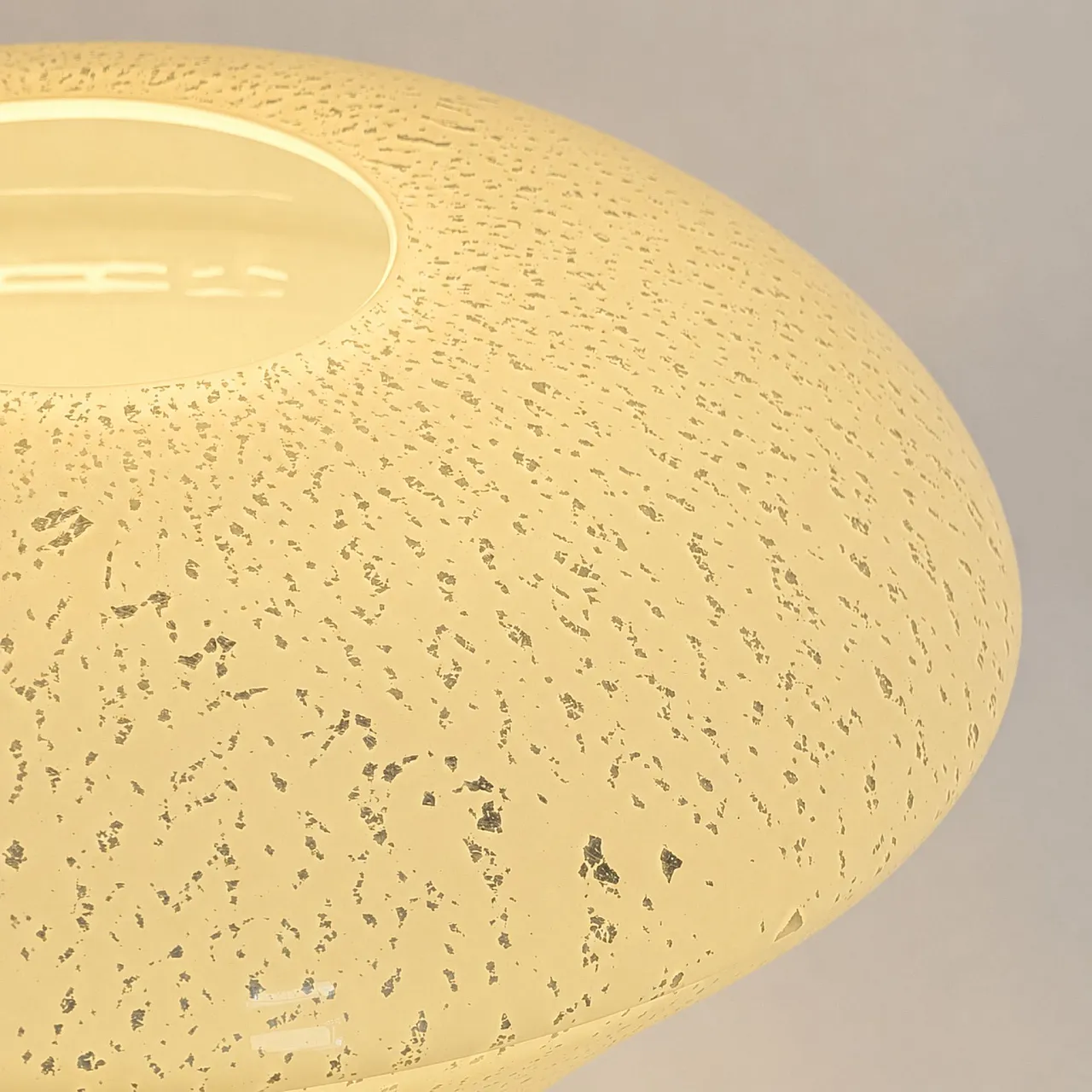 Lampada anni ’70 in vetro di Murano bianco e foglia d’argento 7