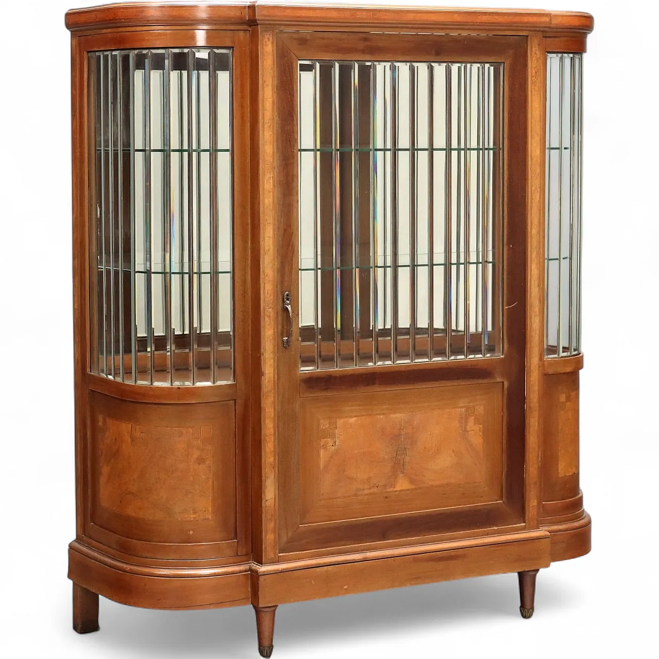 Showcase veneered in mahogany and walnut, 20th century 11