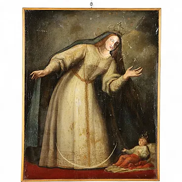 Madonna in Adoration of Baby Jesus, oil on canvas, 19th century