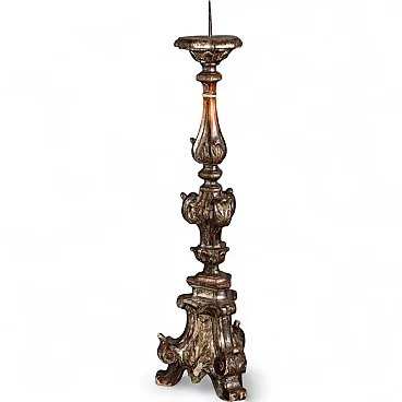 Carved wooden torch holders, late 19th century